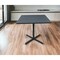 Homeroots 32" Gray Square Aluminum Pedestal Base Dining Table 372206 - alternate 3