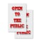 Signmission Open To The Public, Vinyl Decals Only 24 Inch x 36 Inch, Vinyl Decal, 2PK DSB-2436-2PACK-Open To The Public - alternate 1