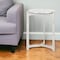 Homeroots 25" White And Silver Marble And Aluminum Round Cross Legs End Table 576794 - alternate 2