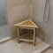 Homeroots 15" Brown Teak Corner Shower Bench 383343 - alternate 3