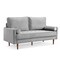 Homeroots 69" Gray Velvet Sofa And Toss Pillows With Dark Brown Legs 543707 - alternate 2