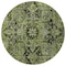 Homeroots 8' Round Olive Green and Dark Green Round Oriental Washable Non Skid Indoor Outdoor Area Rug 563777 - alternate 2