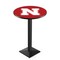 Holland Bar Stool Co 42" Blk Wrinkle Nebraska Pub Table, 36" dia. Top L217B4236NebrUn - alternate 1