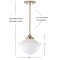 Jonathan Y Kurtz 9.5" Adjustable Drop Metal/Glass LED Pendant, Brass Gold/White JYL3517A - alternate 2