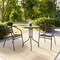 Flash Furniture Lila 23.75in Round Glass Top Metal Table with 2 Bronze Aluminum Slat Stack Chairs TLH-071RD-017CBZ2-GG - alternate 2