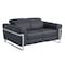 Homeroots 65in Gray And Silver Italian Leather Power Reclining Loveseat 482200 - alternate 3