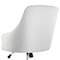 Elama Adjustable Faux Leather Rolling Office Chair in White with Chrome Finish ELM-2613-WHT - alternate 2