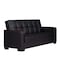 Homeroots 87" Black Faux Leather Convertible Futon Sleeper Sofa And Toss Pillows With Storage 607104 - alternate 1