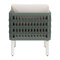 Homeroots 27" Green And White Aluminum Outdoor Accent Chair with White Cushion 668768 - alternate 2