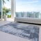Homeroots 10' X 14' Navy Blue And Sky Blue Abstract Washable Indoor Outdoor Area Rug 587295 - alternate 5