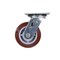 Vestil Polyurethane Swivel Caster 5 In. Diameter x 2 In. Width 600 Lb. Capacity Maroon/Gray CST-VE-5X2PUP-S - alternate 4