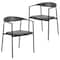 Leisuremod Kora Modern Leather Dining Arm Chair with Iron Legs in Black, 2PK KCBL-21BL2 - alternate 1