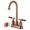 Kingston Brass Double-Handle 4" Centerset Bar Faucet, Antique Copper KB849CKLAC - alternate 1