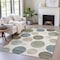 Homeroots 10' X 14' Ivory Fern Green And Teal Blue Geometric Washable Indoor Outdoor Area Rug 630578 - alternate 3