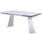 Homeroots 63" White Ceramic and Metal Self-Storing Leaf Pedestal Base Extendable Dining Table 555195 - alternate 1