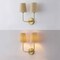 Jonathan Y Lila 15" 2-Light Traditional Coastal Scalloped Fabric Shade/Metal LED Vanity Light, Brass Gold/Brown JYL1608A - alternate 2