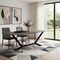Homeroots 118" Gray And Black Ceramic And Metal Trestle Base Dining Table 487876 - alternate 3