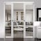 Sartodoors Sliding Double Pocket Door Clear Glass, Lucia 2166 White Silk, Kit Trims Rail Hardware, Solid Woo LUCIA2166DP-WS-4884 - alternate 3