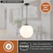 Vaxcel Linden 1-Light Matte Black Mid-Century Modern Globe Pendant Light with Opal Glass Shade P0441 - alternate 3