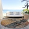 Homeroots 8' Copper And Black Round Abstract Washable Indoor Outdoor Area Rug 606070 - alternate 3