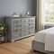 Homeroots 69" Gray Solid Wood Six Drawer Triple Dresser 524544 - alternate 2