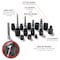 Performance Tool 18 pc. Brake Caliper Socket Set, Domestic/Euro/Asian, SAE/Metric W86025 - alternate 2