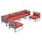 Leisuremod Chelsea 6-Piece Patio Sectional Weathered Grey Aluminum With Orange Cushions CSWGR-6OR - alternate 1