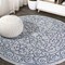 Jonathan Y Charleston Vintage Filigree Textured Weave Gray/Navy 8 ft Round Indoor/Outdoor Area Rug SMB106C-8R - alternate 1