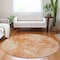 Homeroots 8' Salmon Peach And Ivory Round Nautical Washable Indoor Outdoor Area Rug 581745 - alternate 3