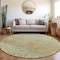 Homeroots 8' Artichoke Green Ivory And Brown Round Abstract Washable Indoor Outdoor Area Rug 603073 - alternate 2