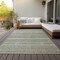 Homeroots 10' X 14' Sage Mint Green And Beige Striped Washable Indoor Outdoor Area Rug 577804 - alternate 2