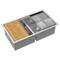 Wrightmaster 33 in. Undermount 50/50 Double Bowl 18-Gauge Stainless Steel Workstation Kitchen Sink w/Accessories ZOR-UD3319T-NA - alternate 2