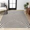 Jonathan Y Freya Modern Scandinavian Arch Stripe Monotone High-Low Black/White 8 ft. x 10 ft. Area Rug SCN106B-8 - alternate 1