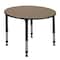 Regency Round Kee Height Adjustable Classroom Activity Table, 48 in W, 48 in L, Noble Oak TB48RNDNOAPBK - alternate 1
