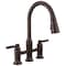 Delta Renaldi Two Handle Pull-Down Bridge Kitchen Faucet Venetian Bronze 2384L-RB-DST - alternate 1