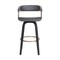 Homeroots 26" Gray And Black Faux Leather Swivel Counter Height Bar Chair 534467 - alternate 3
