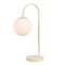 Jonathan Y Arco 18.3 in. Minimalist Mid-Century Arched Metal and Frosted Glass LED Table Lamp, Beige JYL6010C - alternate 1