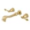 Kingston Brass Two-Handle Wall Mount Tub Faucet, Polished Brass KS5022AL - alternate 1