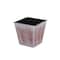 Homeroots 5in Brown and Off White Textural Tone On Tone Recycled Plastic Indoor Outdoor Square Pot Planter 488251 - alternate 1