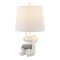 Jonathan Y Kairi 21" Modern Shabby Chic Resin/Iron Happy Elephant LED Kids' Table Lamp with Phone Stand, White JYL4060A - alternate 1
