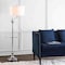 Jonathan Y Cora 60" Modern Metal LED Floor Lamp with Integrated Glass Side Table and Swing Arm, Chrome/Clear JYL3055B - alternate 3