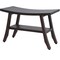 Homeroots 28" Dark Brown Teak Rectangular Shower Bench With Shelf 376690 - alternate 1