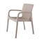 Homeroots Set of Four 24" Taupe Faux Rattan Heavy Duty Plastic Outdoor Stacking Arm Chairs 565190 - alternate 2