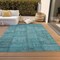 Homeroots 9' X 12' Teal Blue And Aqua Patchwork Washable Indoor Outdoor Area Rug 581621 - alternate 3