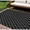 Homeroots 9' X 12' Black And Ivory Geometric Washable Indoor Outdoor Area Rug 596085 - alternate 1