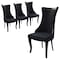 Leisuremod Novara Collection Modern Wooden Dining Chair in Black Velvet, 4PK NC20BLF4 - alternate 1