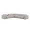 Homeroots Ash Gray Leather Modular L Shaped Seven Piece Corner Sectional With Console 643904 - alternate 1