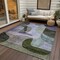 Homeroots 9' X 12' Olive Green Purple And Charcoal Abstract Washable Indoor Outdoor Area Rug 604448 - alternate 3