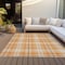 Homeroots 9' X 12' Orange Blue And Ivory Plaid Washable Indoor Outdoor Area Rug 597127 - alternate 2