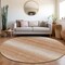 Homeroots 8' Copper And Beige Round Abstract Washable Indoor Outdoor Area Rug 599948 - alternate 2